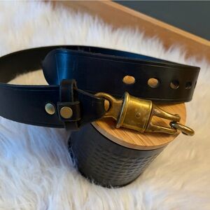 Handmade Black Leather Belt
